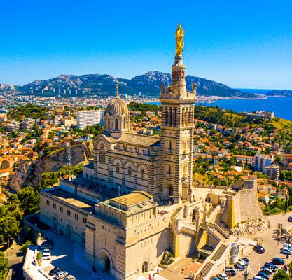 Notre Dame de la Garde Aerial | Marseille in France