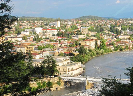 Downtown Kutaisi &amp; White Bridge as seen from Mt Gora (August 2011) | Kutaisi in Georgia