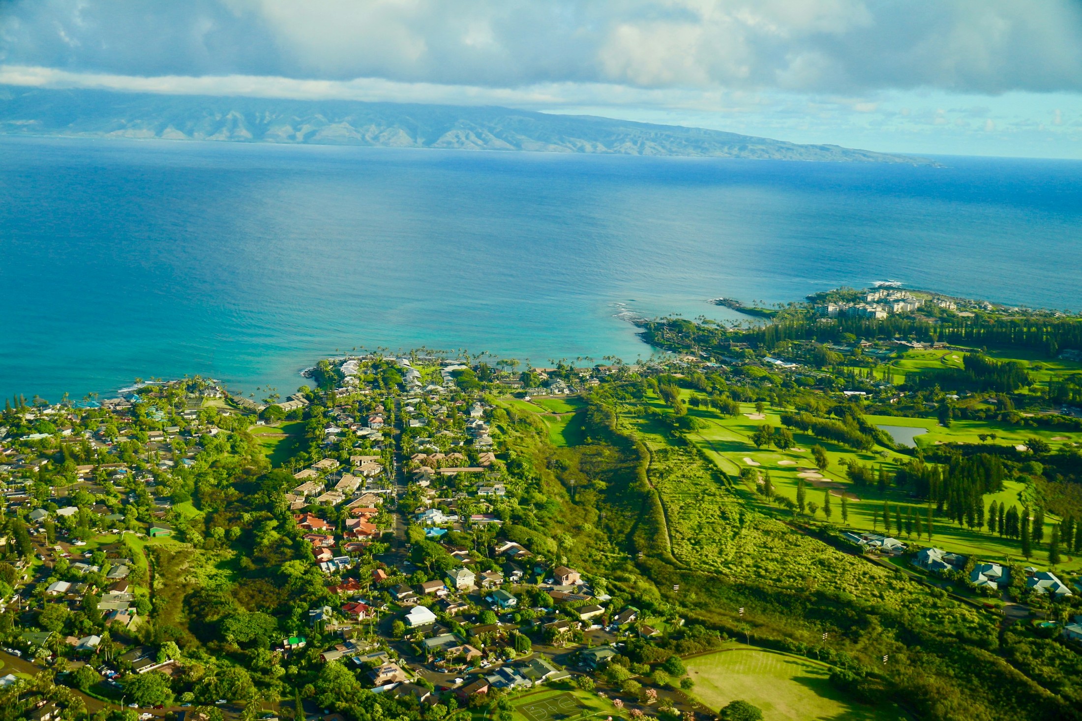 Flying over Napili Bay on the way back from Pearl Harbor. | Maui in United States